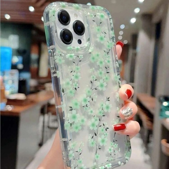 ⚠️Clearance iPhone 14/Pro/Pro Max Green Floral Phone Case - Picture 3 of 3